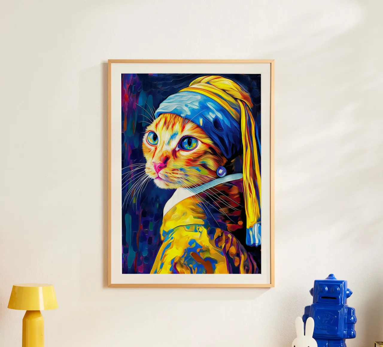 Parodia della Ragazza gatto con orecchino di perla poster da Fleur de Lys