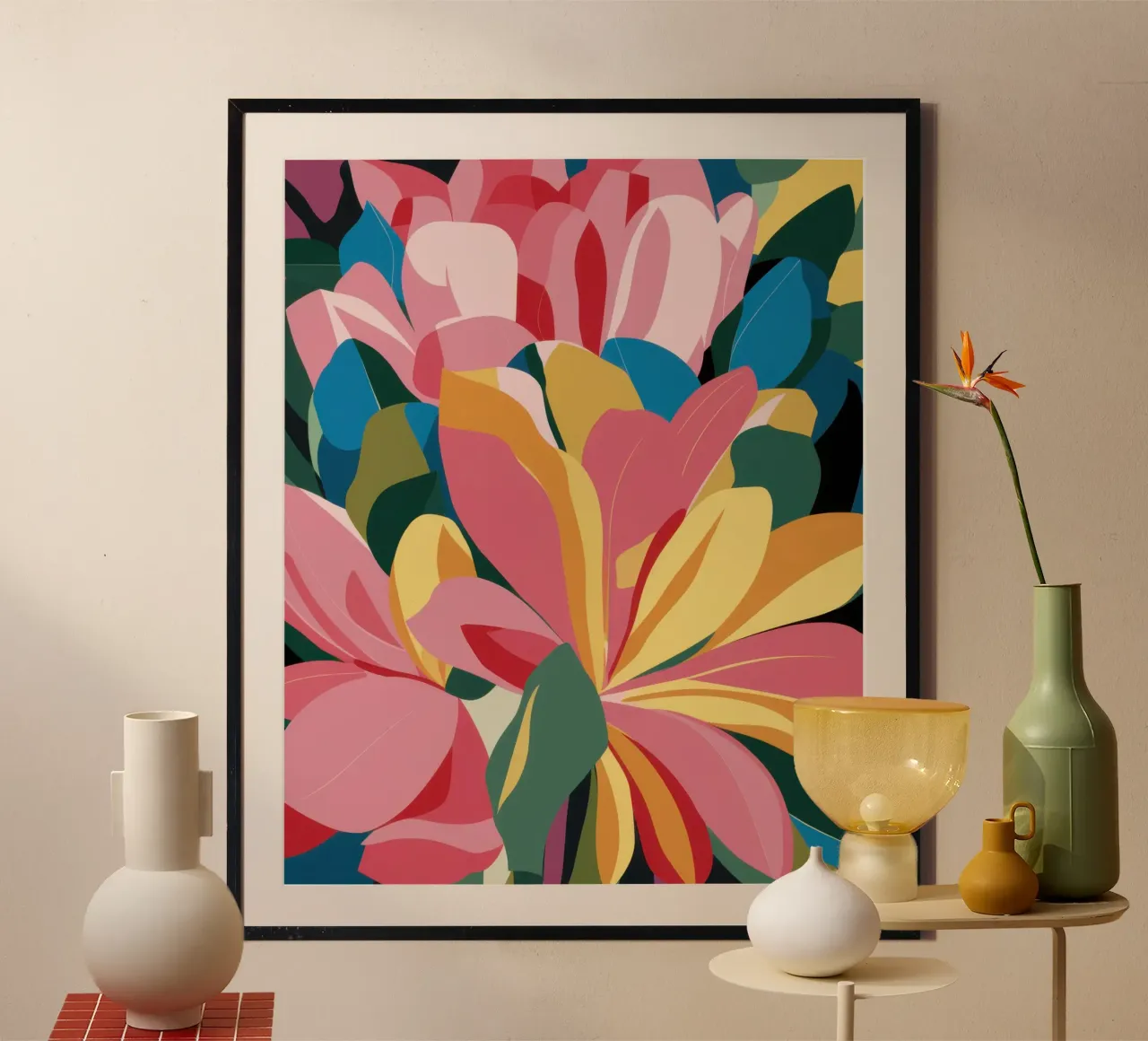 Fiore astratto di petali poster da Echo Saber