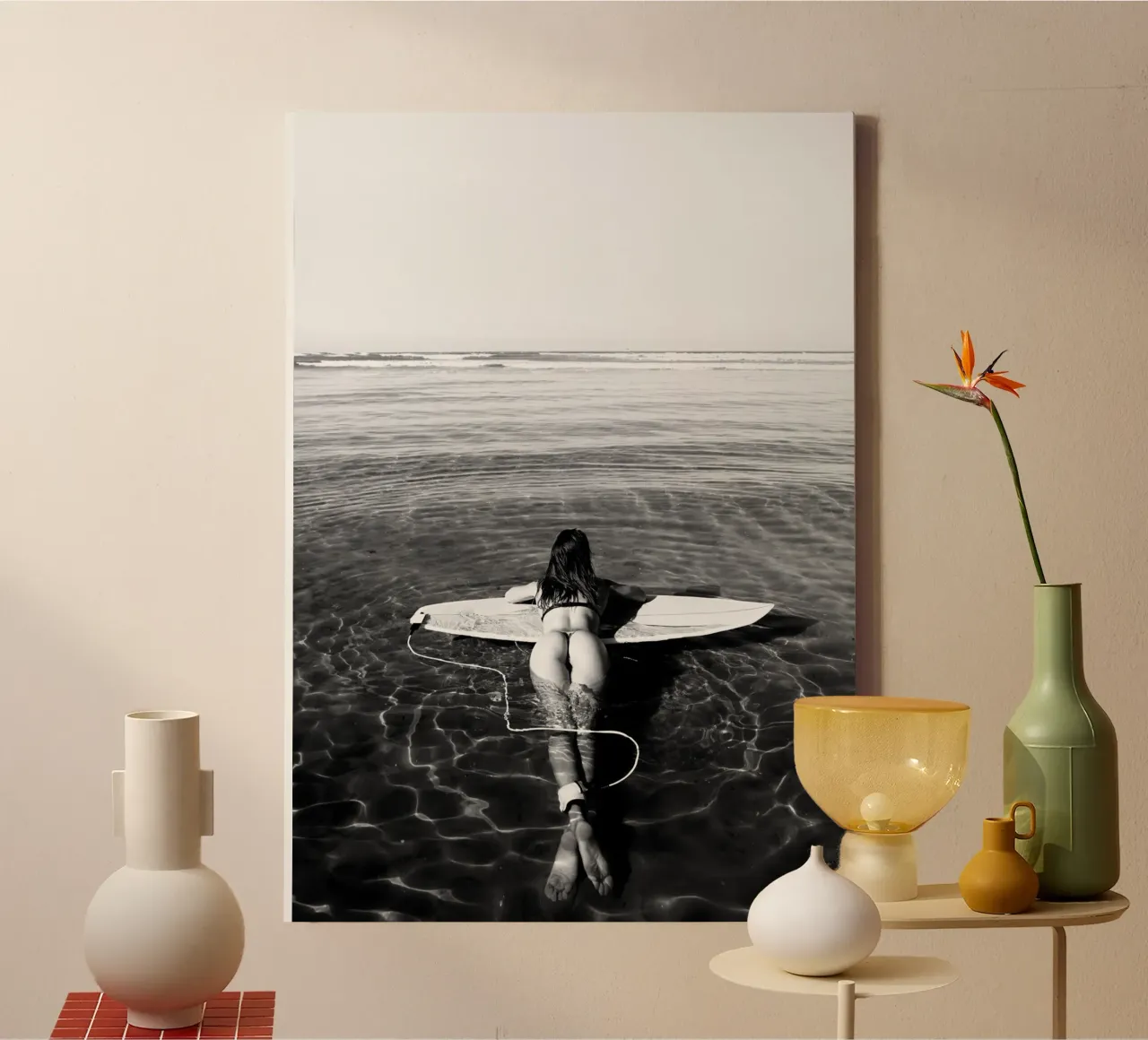 Floating on Surfboard canvas with Floater frame by vintgeseyn