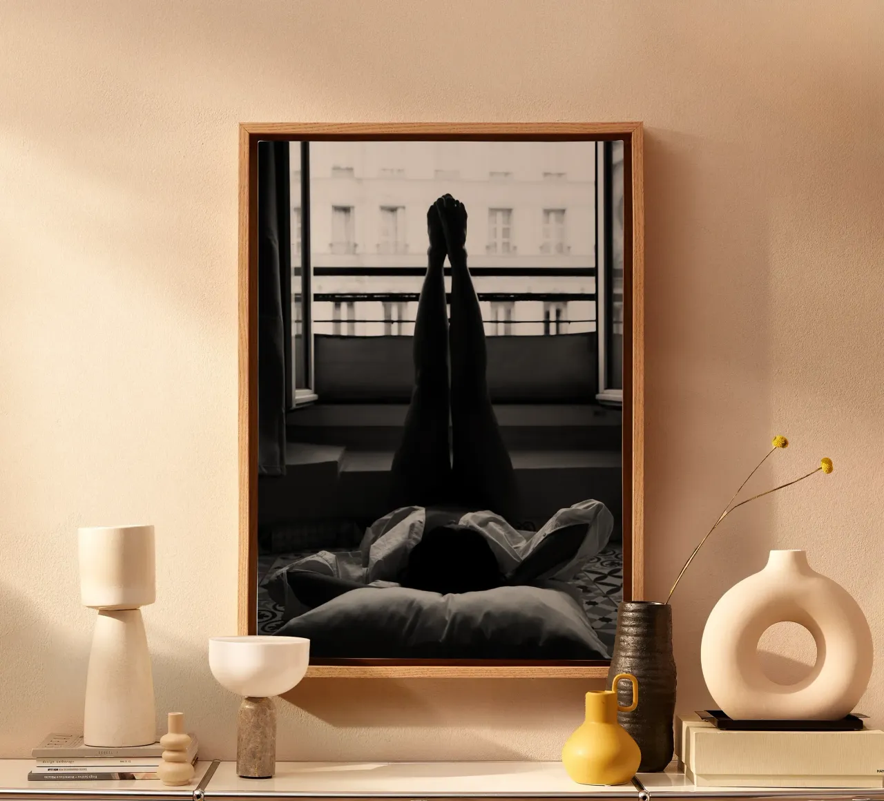 Paris Window canvas with Floater frame by vintgeseyn