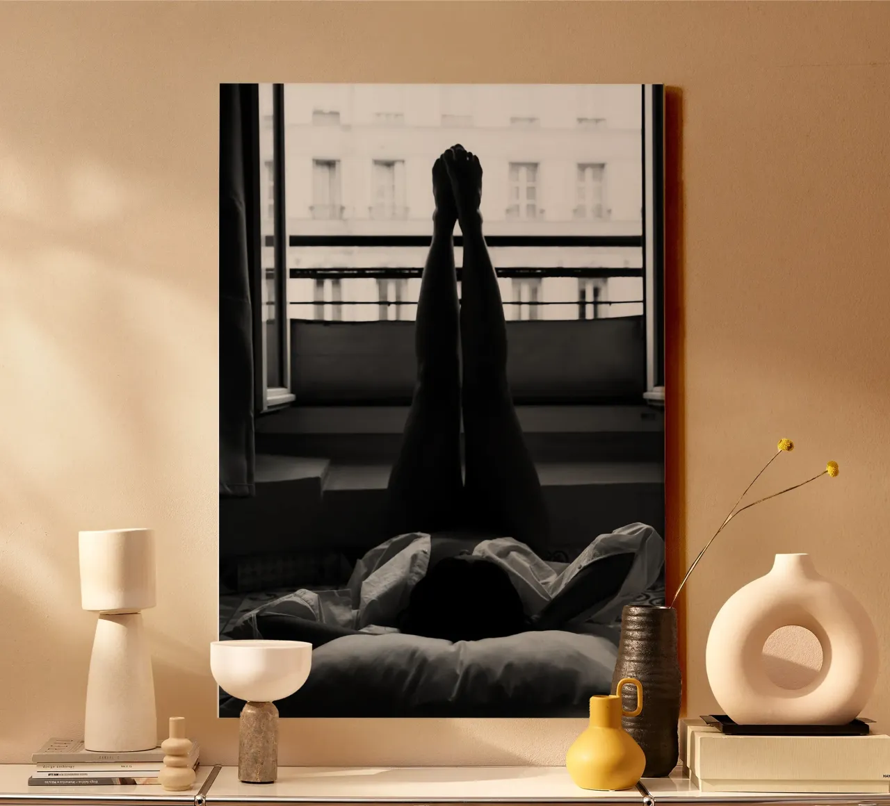 Paris Window canvas with Floater frame by vintgeseyn