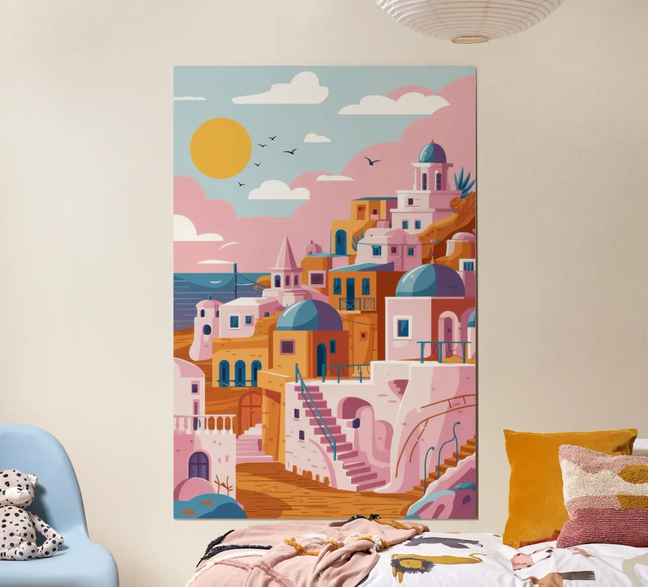 Santorini Color Pop poster da Echo Saber