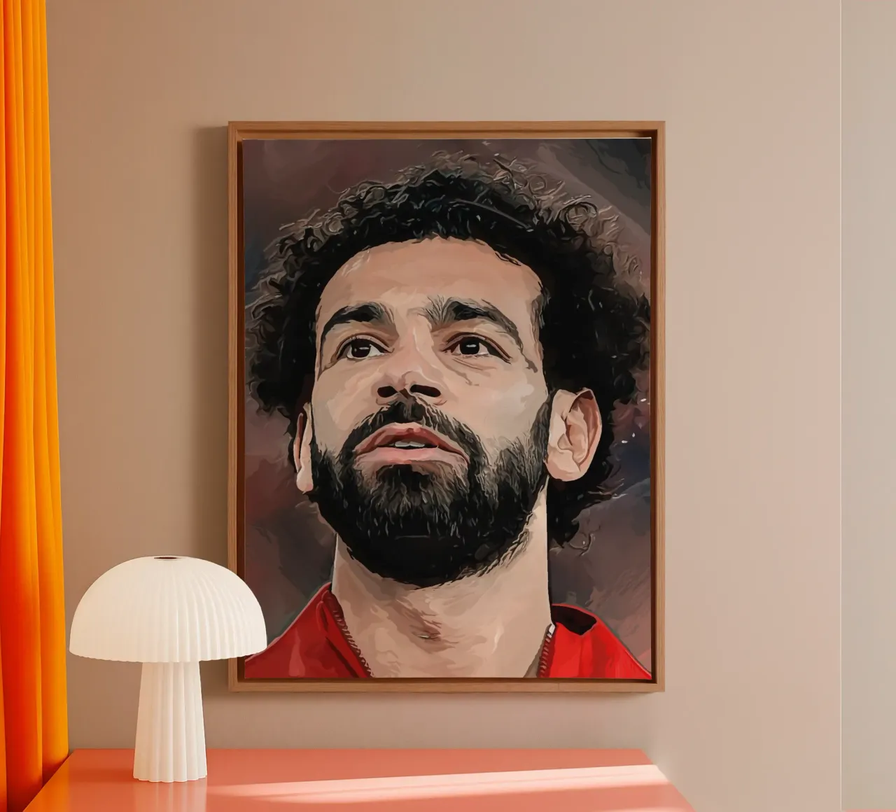 Mohammad Salah con il kit del Liverpool tela con Cornice a cassetta da dan band