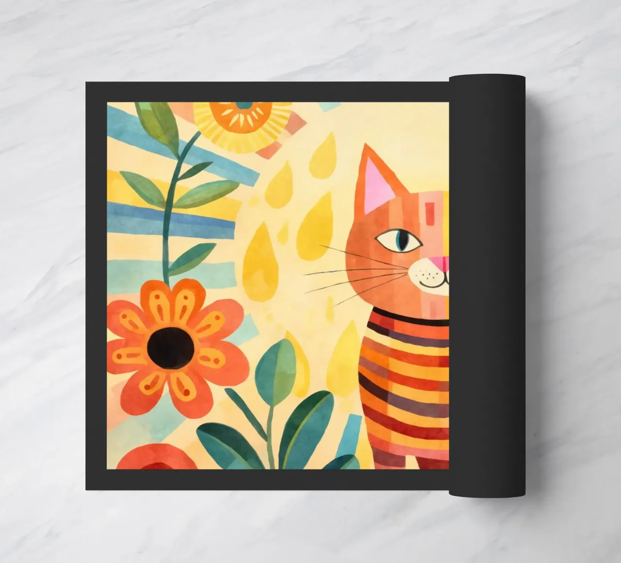 Gatto felice Vita felice zerbino da Andrea Haase Animal Love