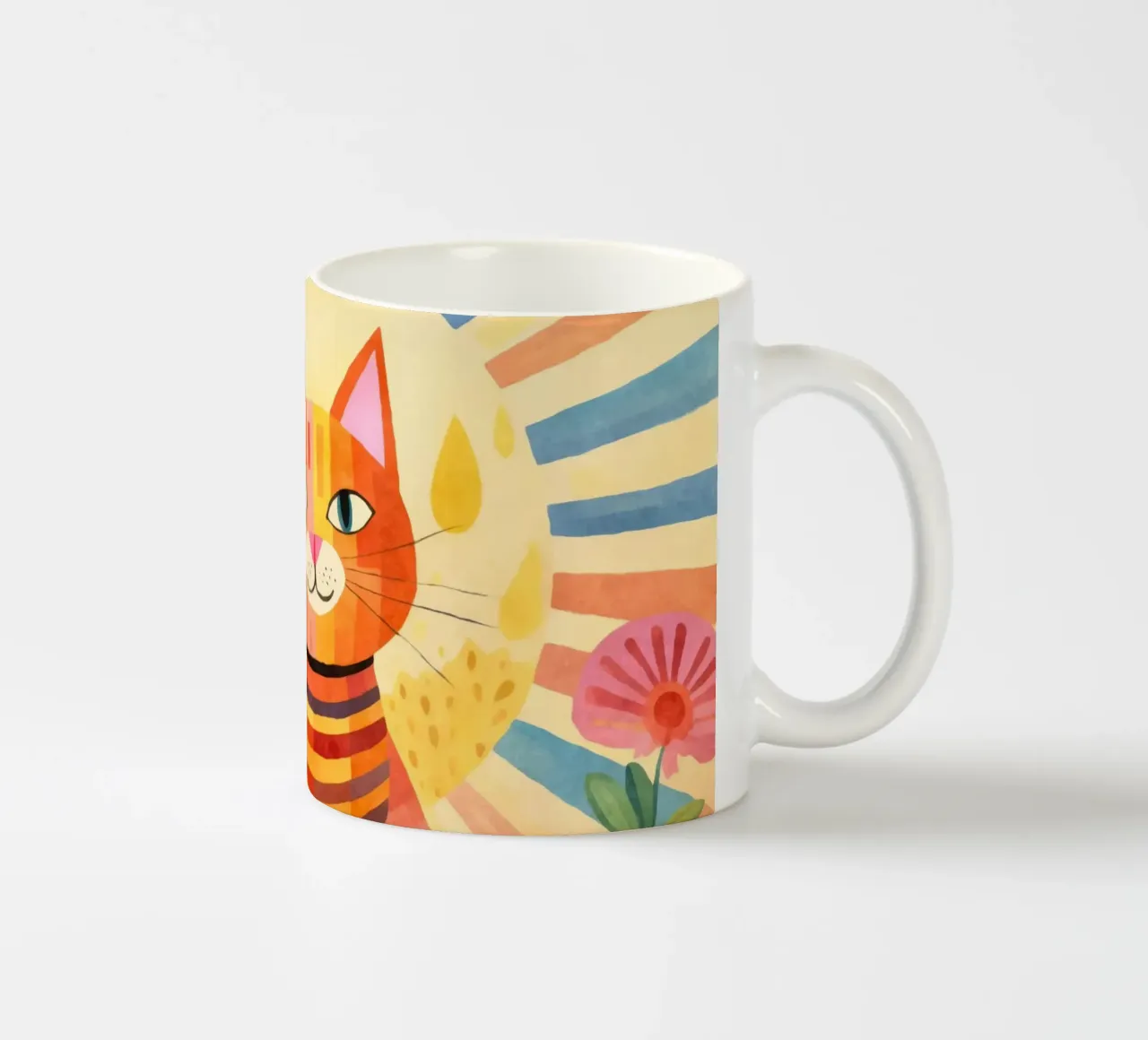 Gatto felice Vita felice tazza in ceramica da Andrea Haase Animal Love