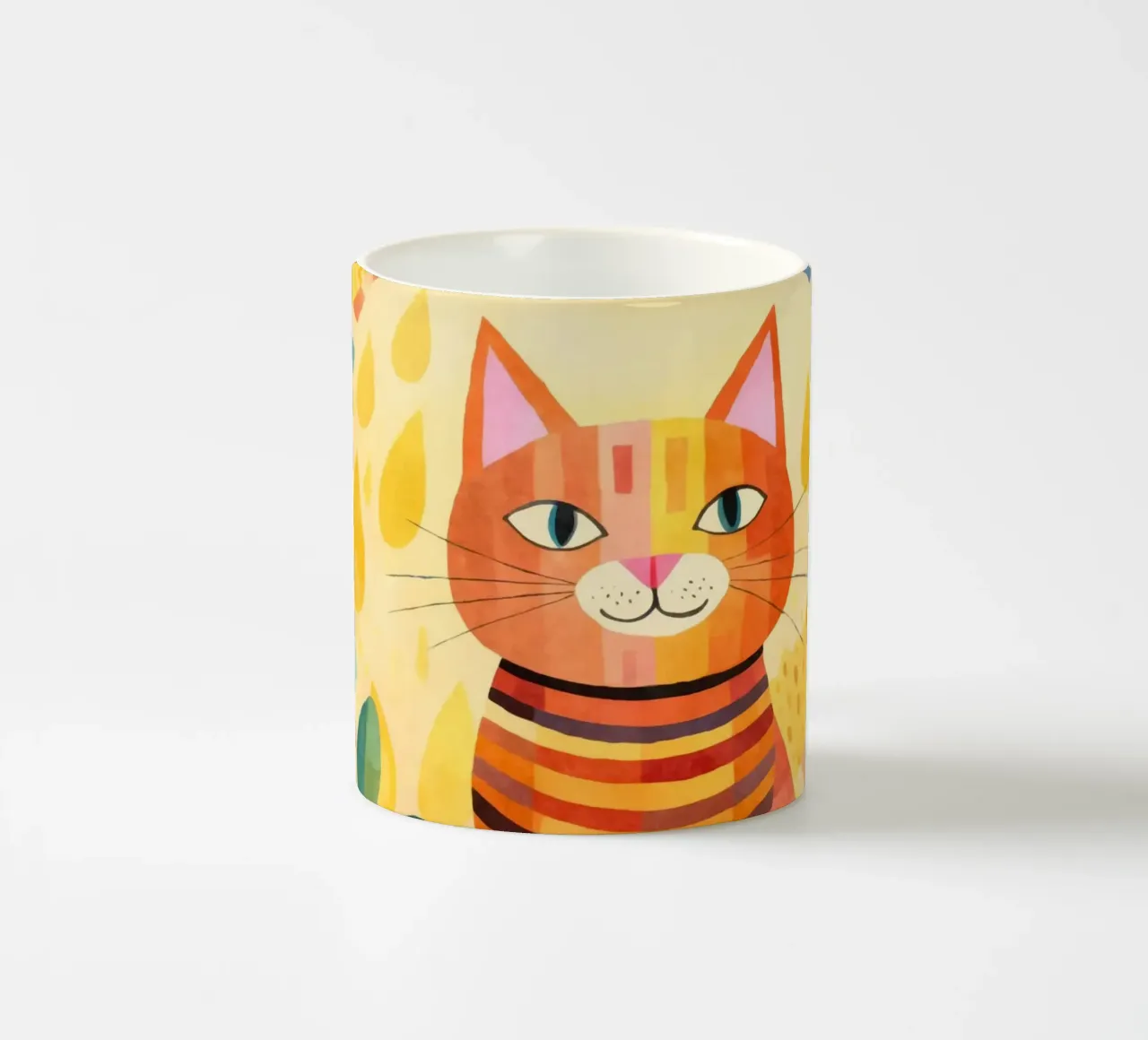 Gatto felice Vita felice tazza in ceramica da Andrea Haase Animal Love