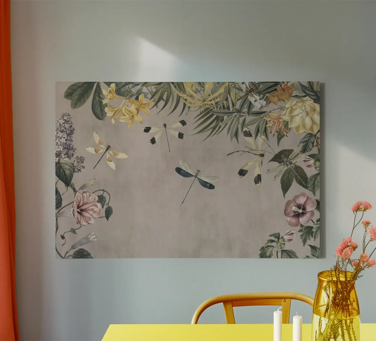 Prato dei fiori di libellula tela con Cornice a cassetta da Andrea Haase Vintage World