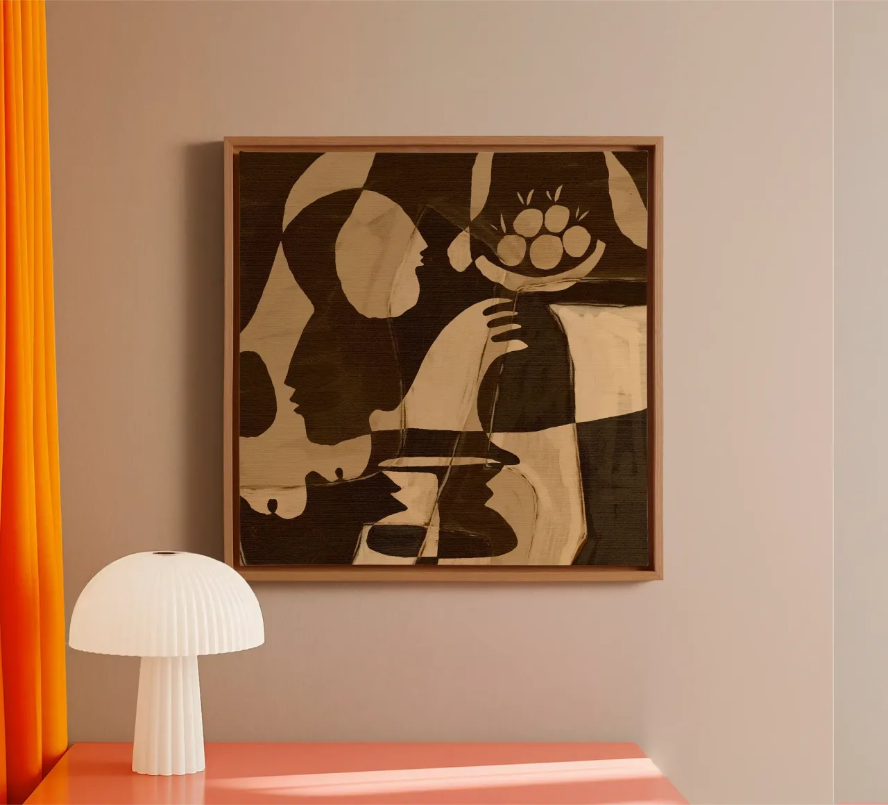 Essenz II von Shatha Dafai Leinwand mit Schattenfugenrahmen von Linda Richardson
