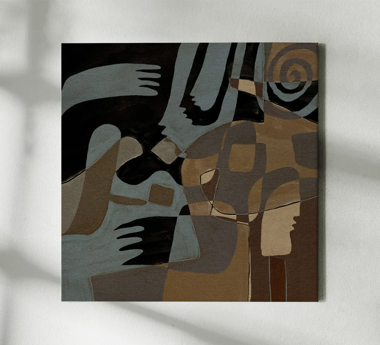 Essenz IV von Shatha Dafai Leinwand mit Schattenfugenrahmen von Linda Richardson