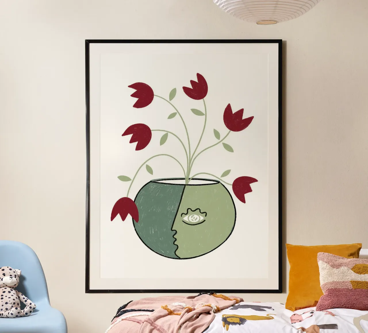 Crescita interiore di Shatha Dafai poster con telaio in legno da Linda Richardson
