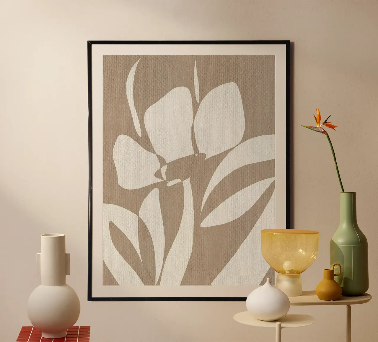 Petali muti III di Shatha Dafai poster con telaio in legno da Linda Richardson