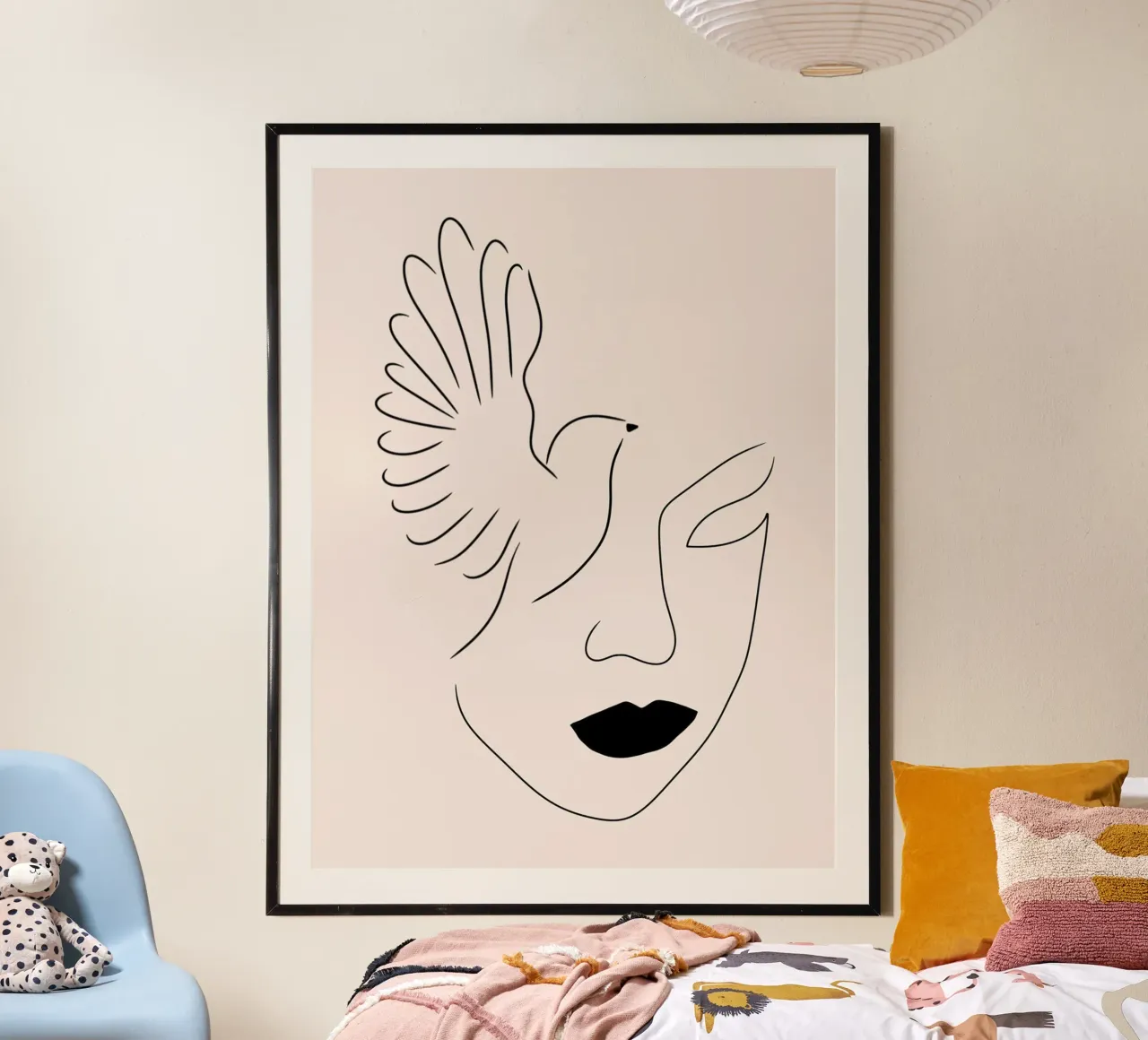 Lady bird di Shatha Dafai poster con telaio in alluminio da Linda Richardson