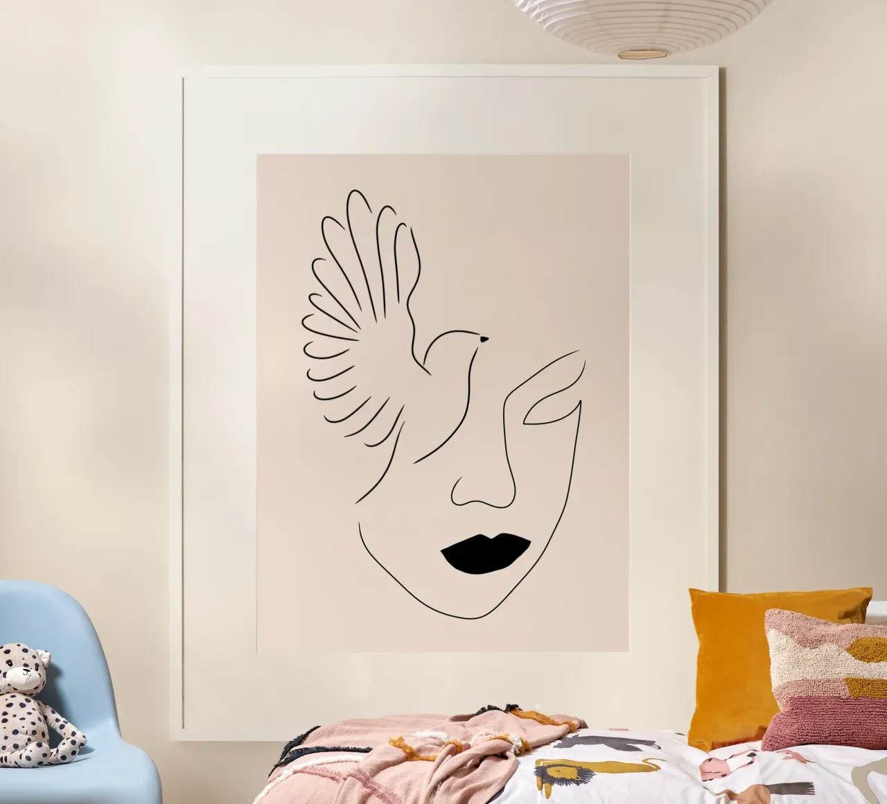 Lady bird di Shatha Dafai poster con telaio in alluminio da Linda Richardson