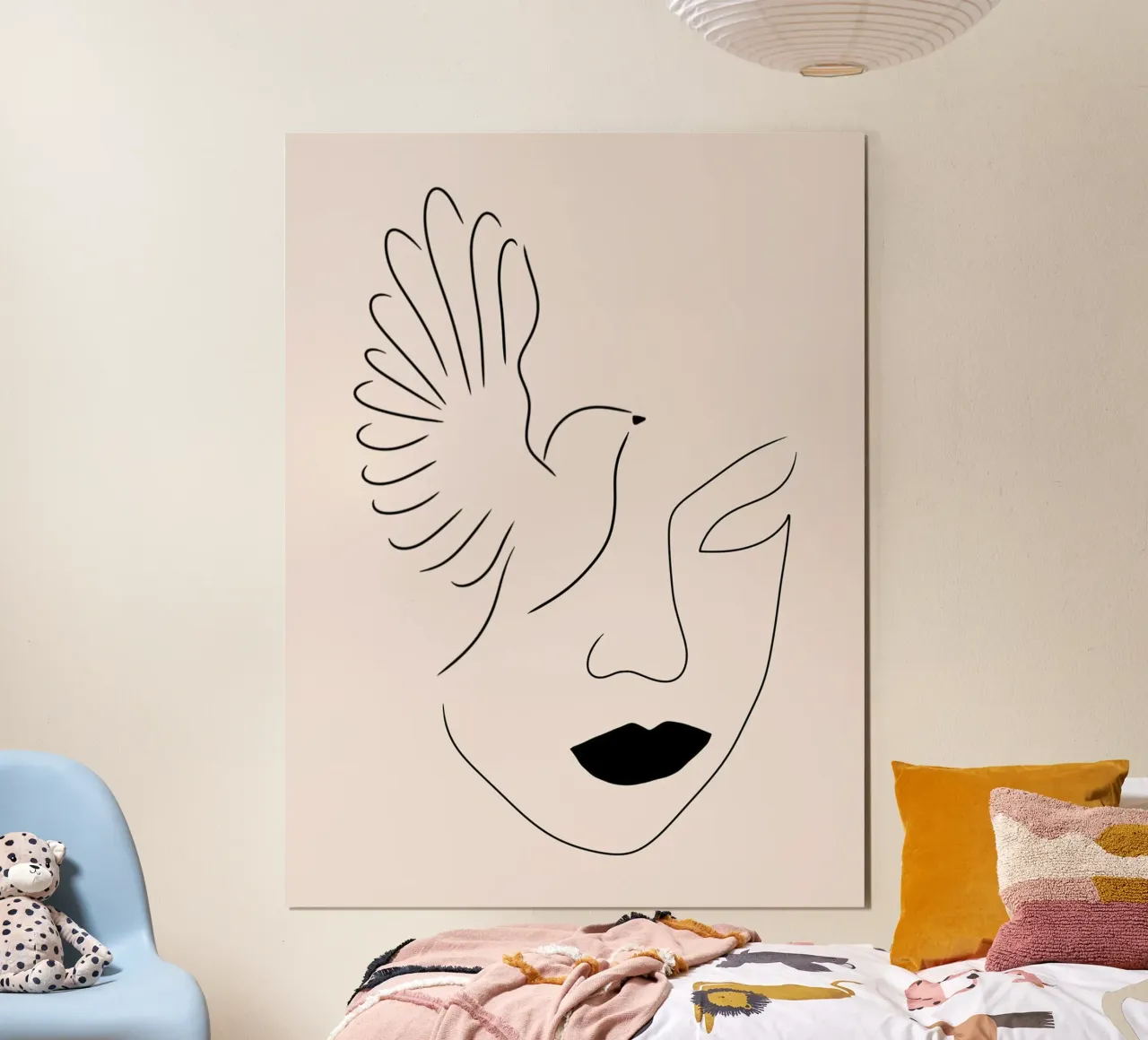 Lady bird di Shatha Dafai poster con telaio in alluminio da Linda Richardson