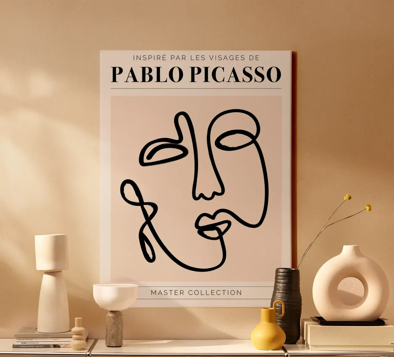Pablo Picasso - Ispirato dai volti I tela con Cornice a cassetta da Linda Richardson