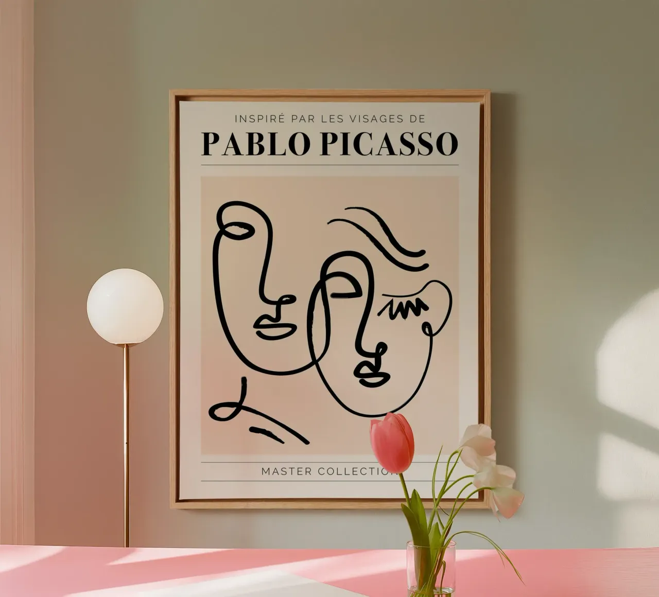 Pablo Picasso - Ispirato ai volti II tela con Cornice a cassetta da Linda Richardson