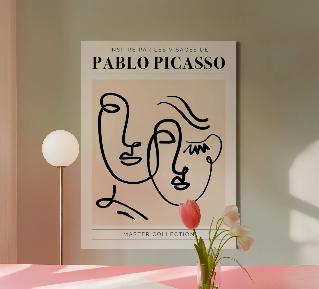 Pablo Picasso - Ispirato ai volti II tela con Cornice a cassetta da Linda Richardson