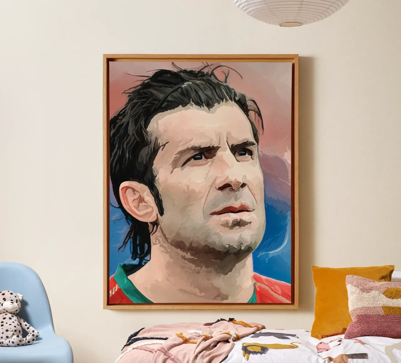 Luis Figo: La leggenda del calcio tela con Cornice a cassetta da dan band