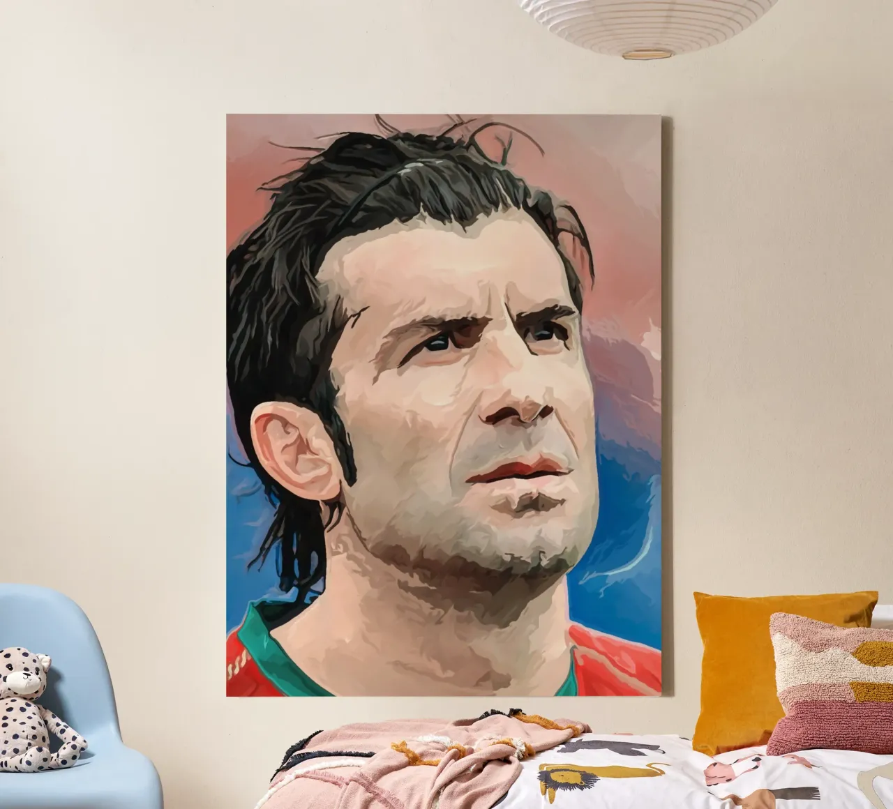 Luis Figo: La leggenda del calcio tela con Cornice a cassetta da dan band