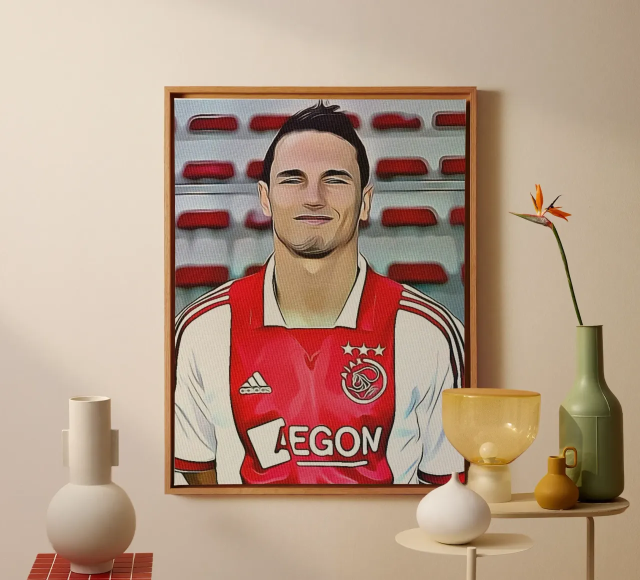 Der junge Wesley Sneijder Leinwand mit Schattenfugenrahmen von dan band