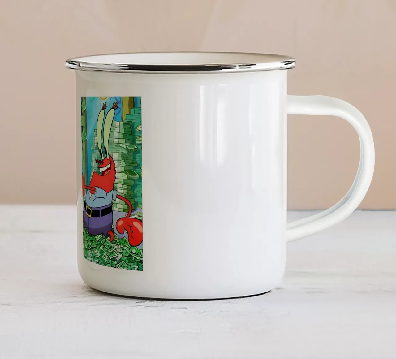 "Mr. Krabs tazza in smalto da Low poly art