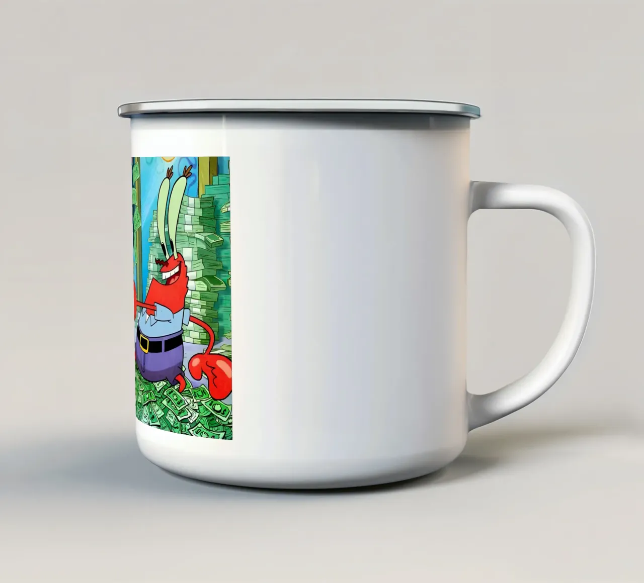 "Mr. Krabs tazza in smalto da Low poly art