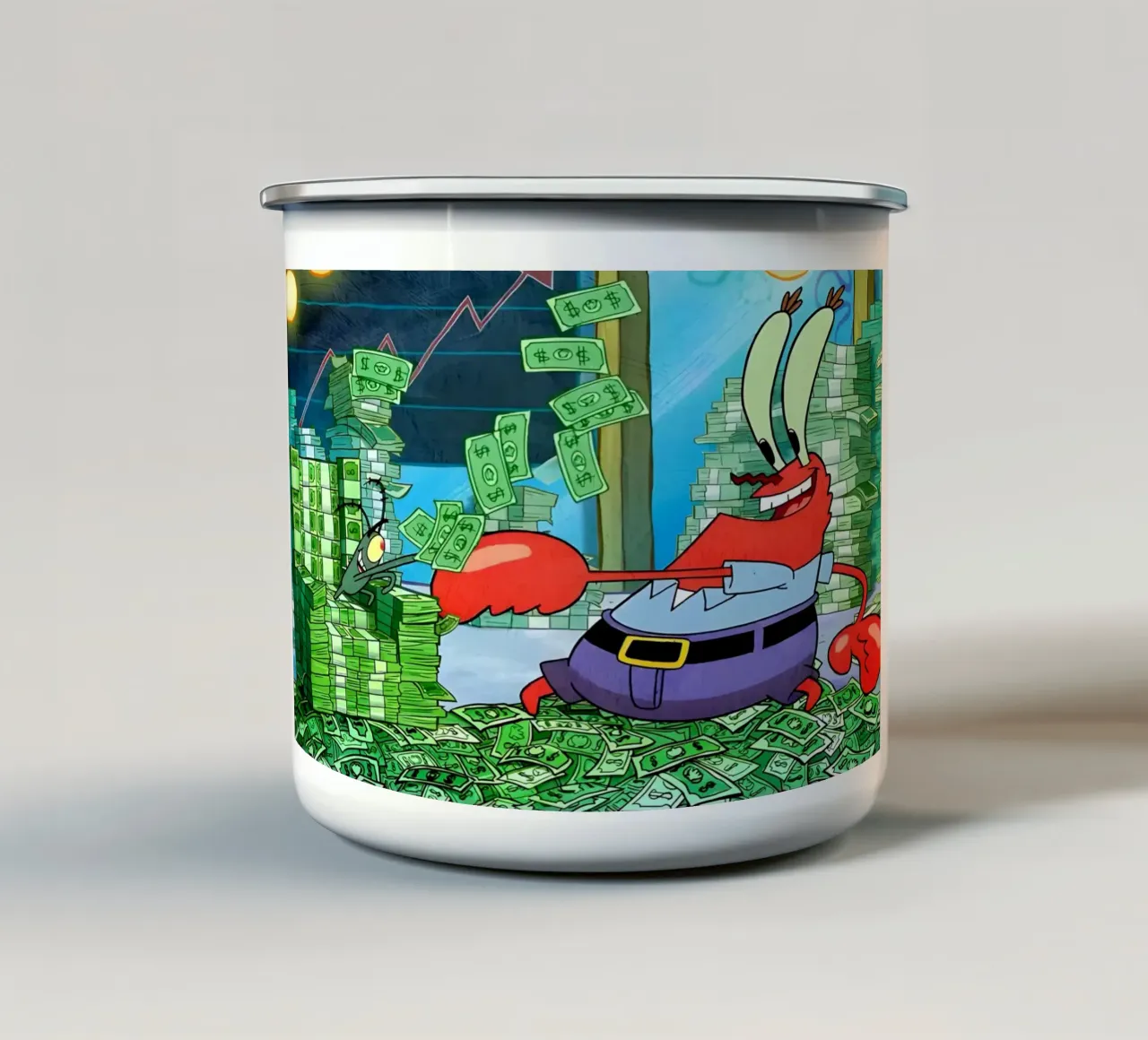 "Mr. Krabs tazza in smalto da Low poly art