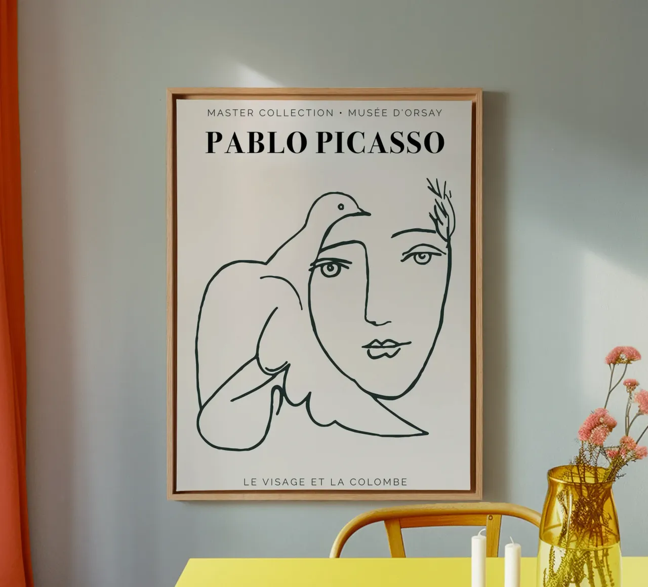 Picasso - Il volto e la colomba tela con Cornice a cassetta da Linda Richardson