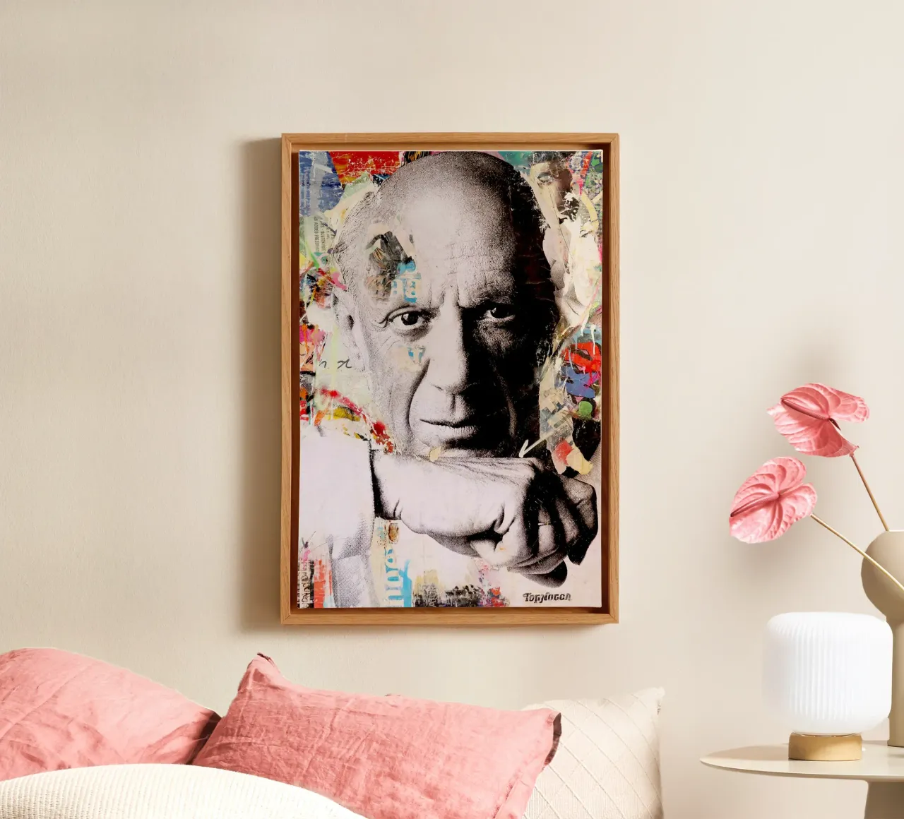Ritratto di Picasso Pop Art di Michiel Folkers tela con Cornice a cassetta da Linda Richardson