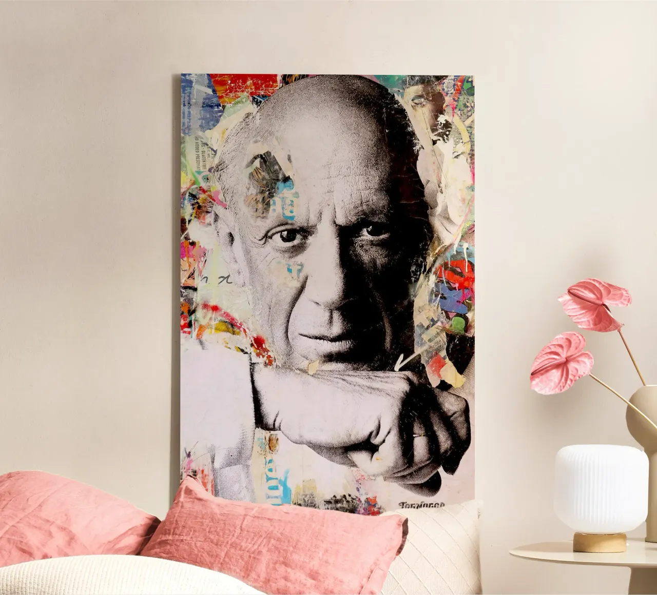 Ritratto di Picasso Pop Art di Michiel Folkers tela con Cornice a cassetta da Linda Richardson