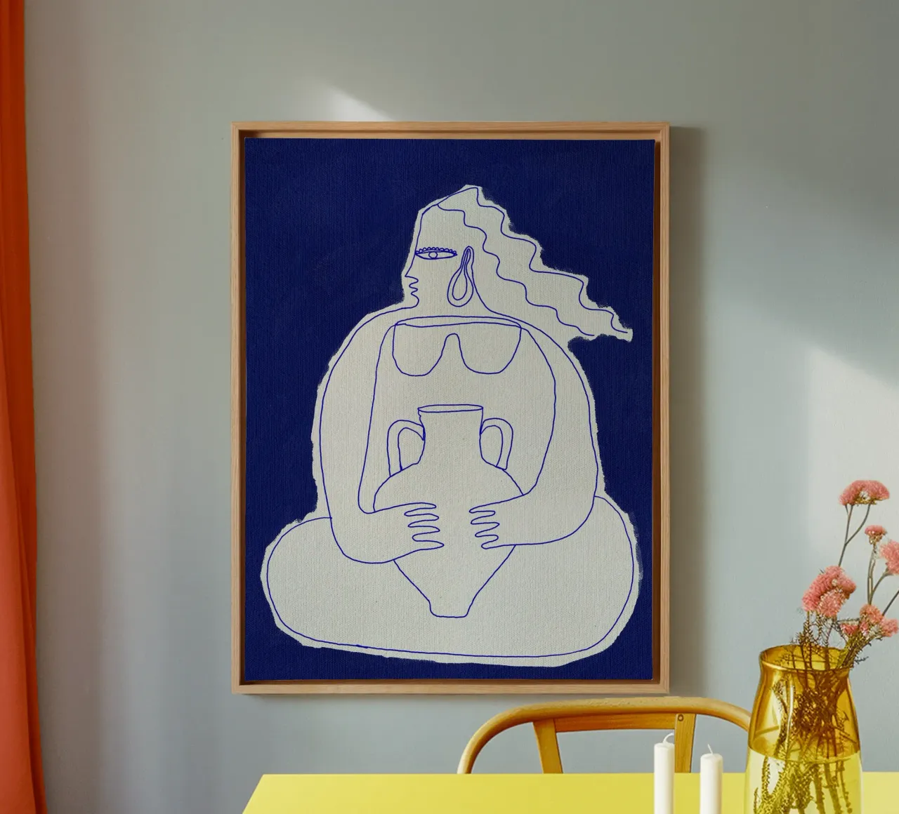 Solitude II by Shatha Dafai canvas with Floater frame by Linda Richardson
