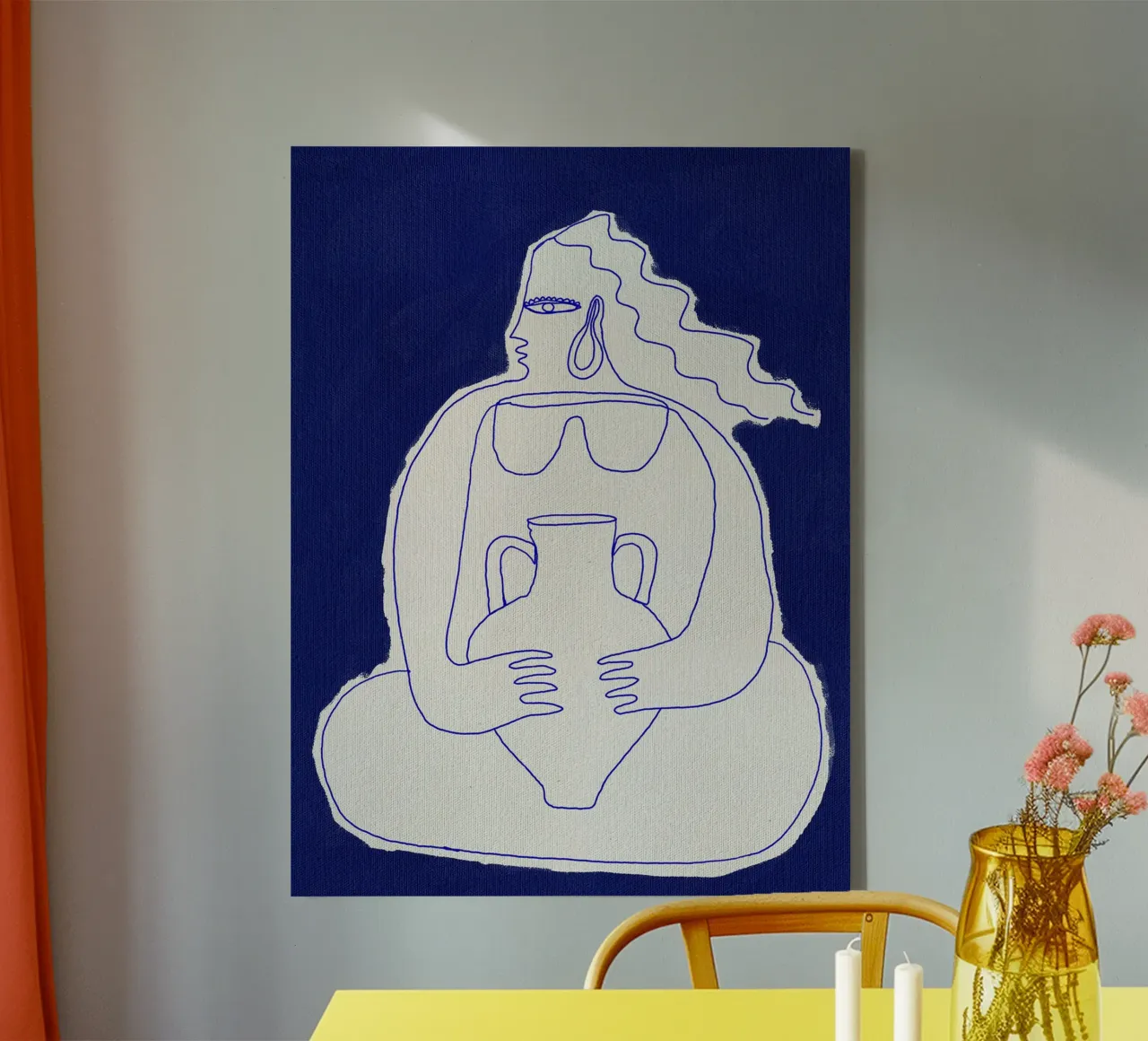 Solitude II by Shatha Dafai canvas with Floater frame by Linda Richardson