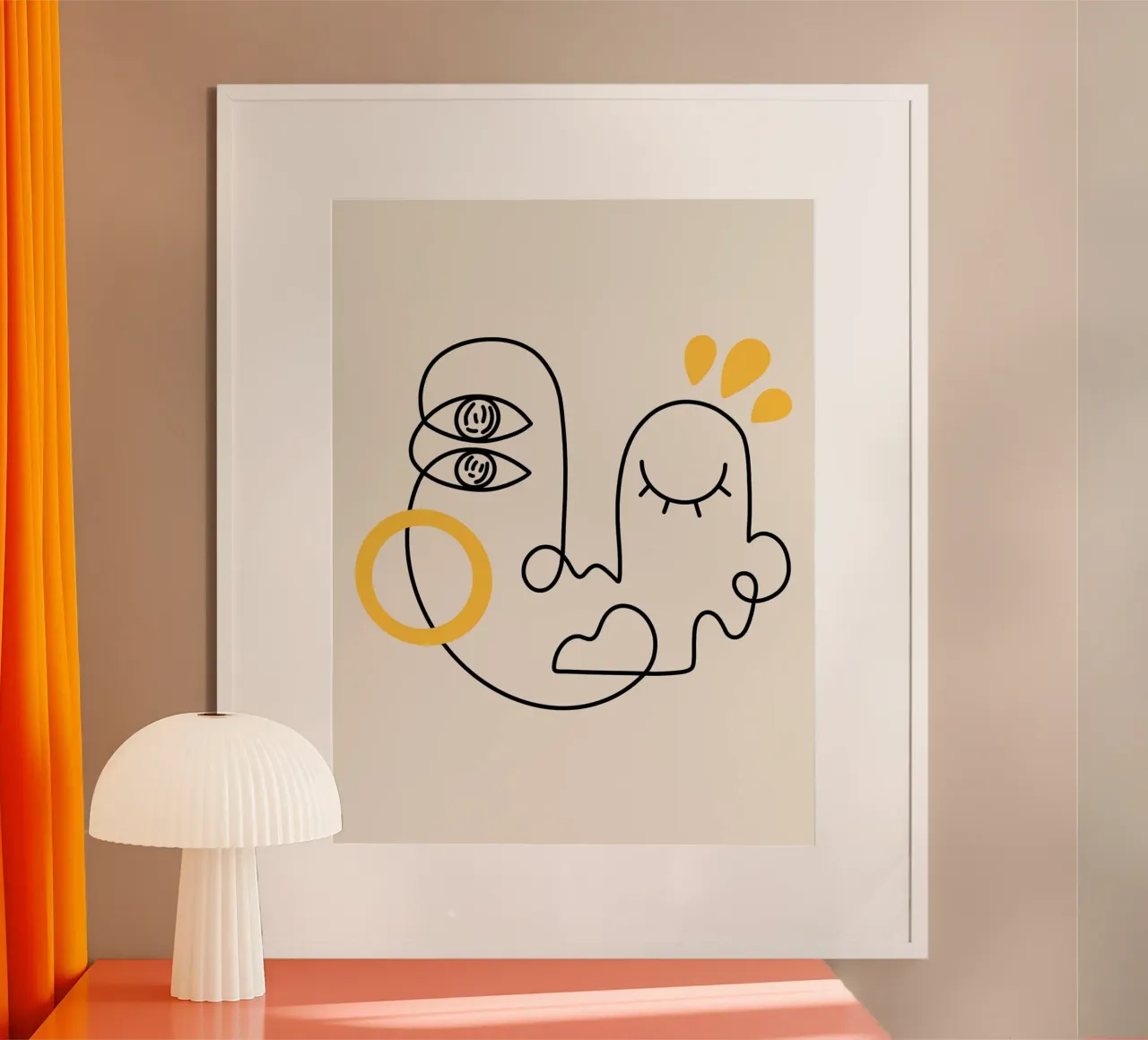 Ancora qui di Shatha Dafai poster con telaio in legno da Linda Richardson