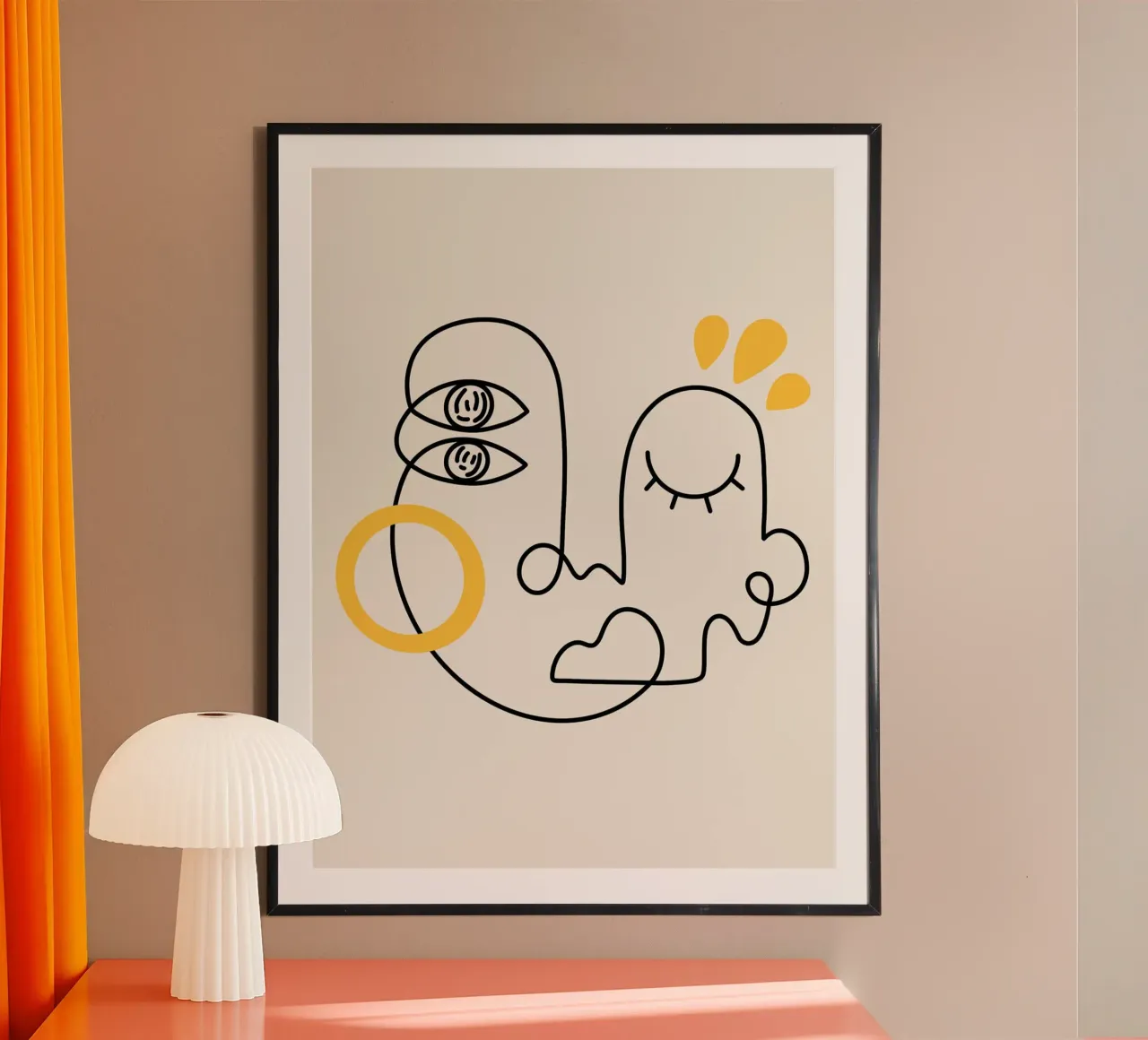 Ancora qui di Shatha Dafai poster con telaio in legno da Linda Richardson
