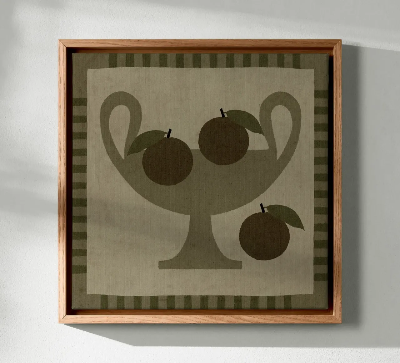 Stilleven met vaas en sinaasappels I canvas met Baklijst van Linda Richardson