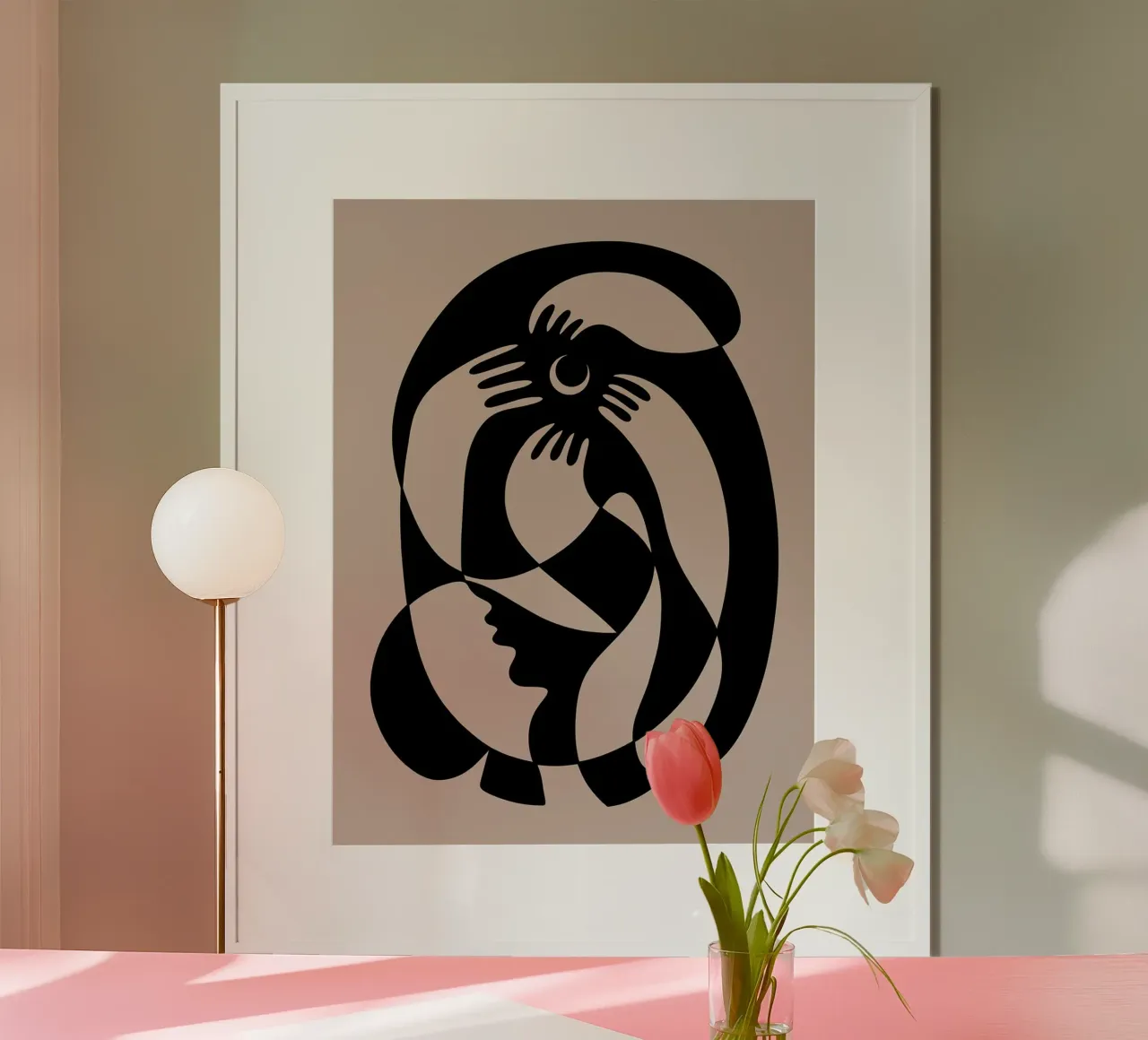 Parlare alla luna di Shatha Dafai poster con telaio in alluminio da Linda Richardson