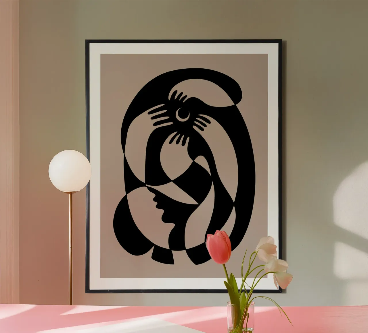 Parlare alla luna di Shatha Dafai poster con telaio in alluminio da Linda Richardson