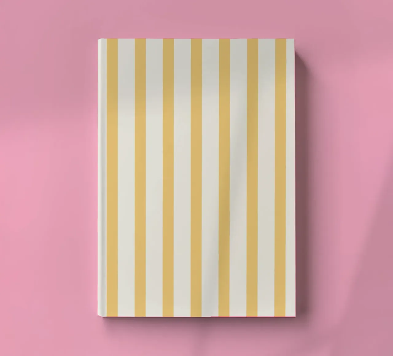 Beige and yellow stripe pattern notebook by Paigaam Studio