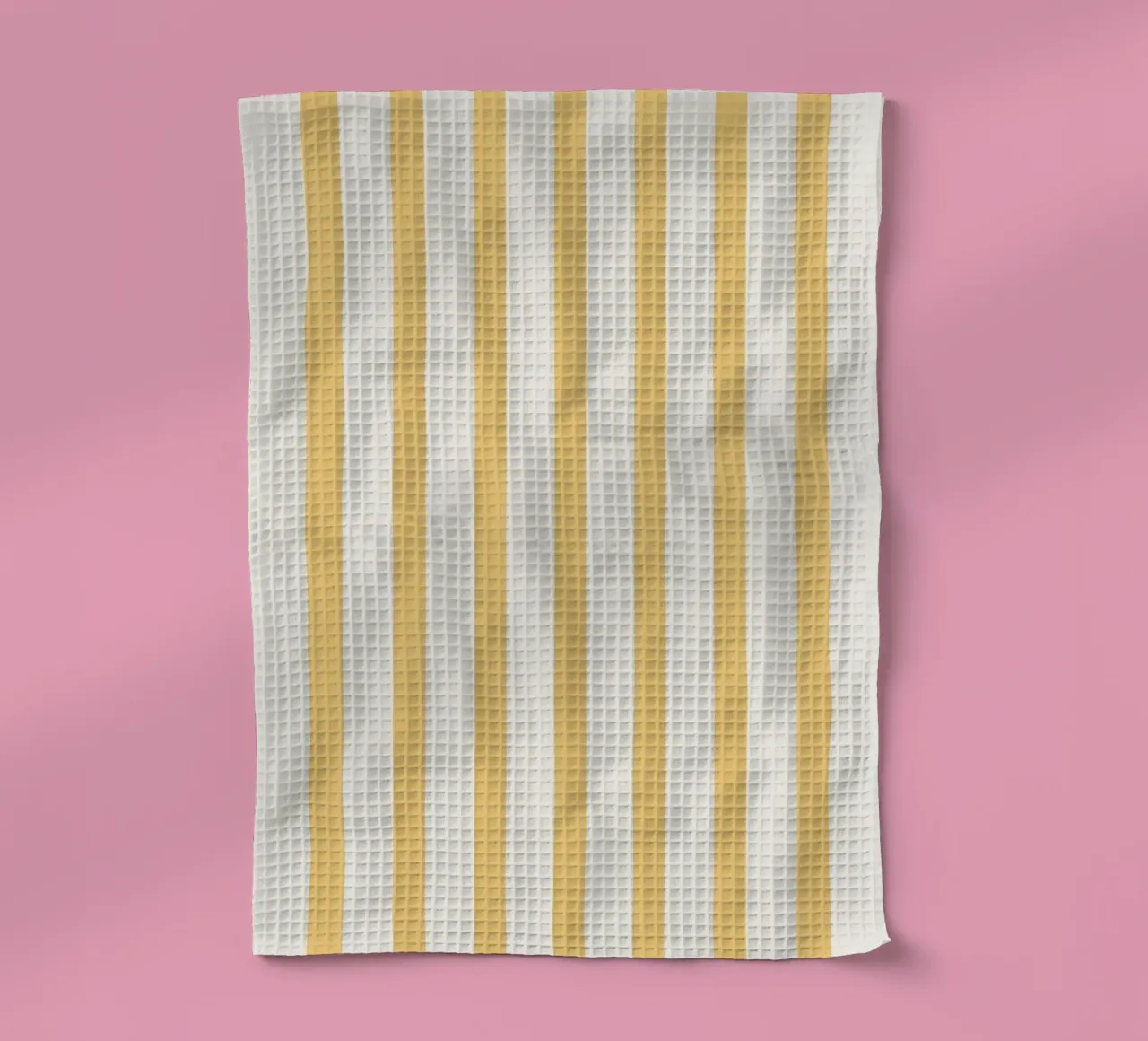Motif à rayures beige et jaune torchon de Paigaam Studio