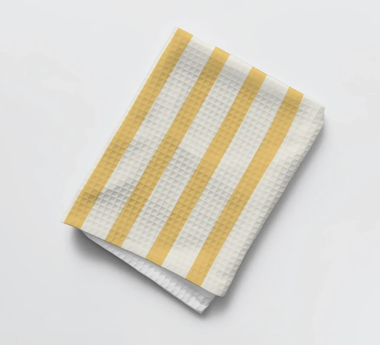 Motif à rayures beige et jaune torchon de Paigaam Studio