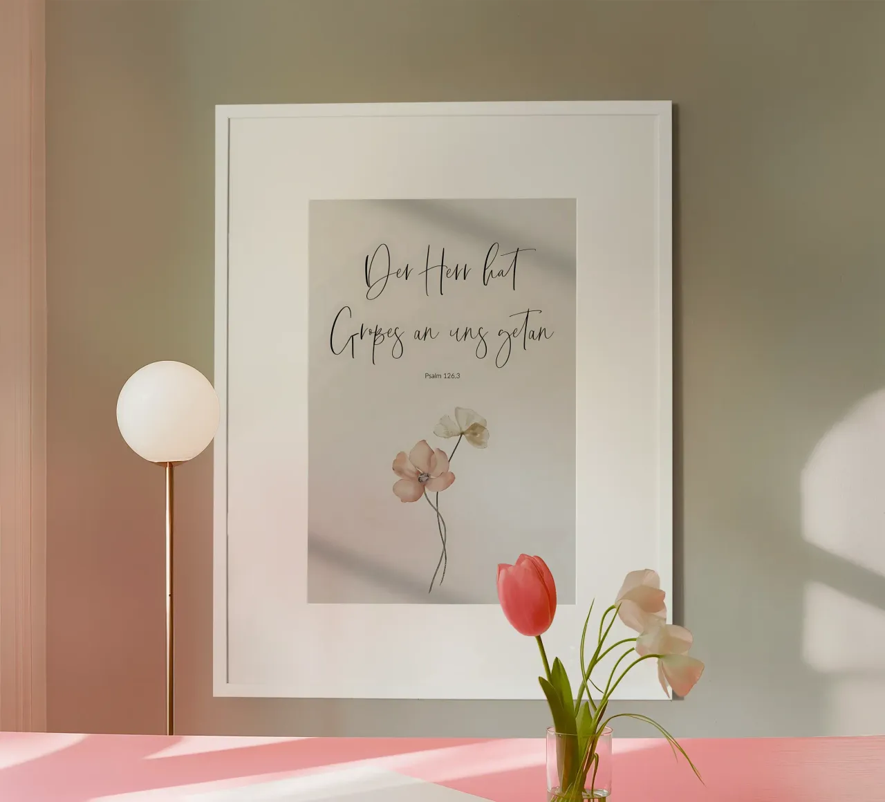 Psalm 126,3 – Der Herr hat Großes an uns getan Poster von Isabel Hill