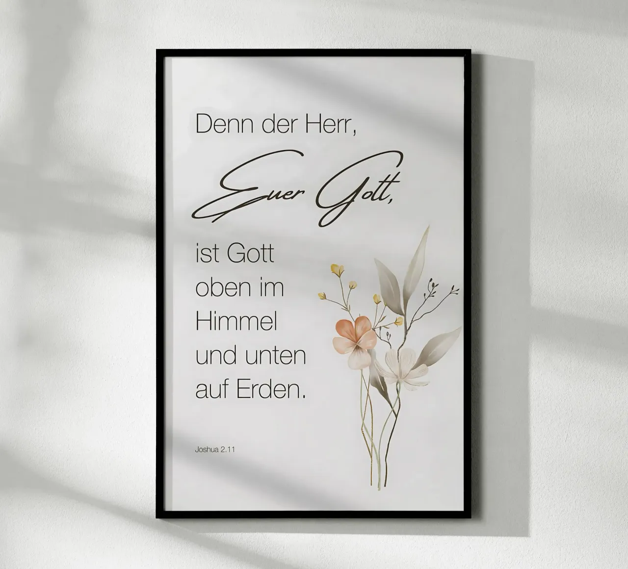Jozua 2:11 - God in hemel en op aarde poster met kunststof frame van Isabel Hill