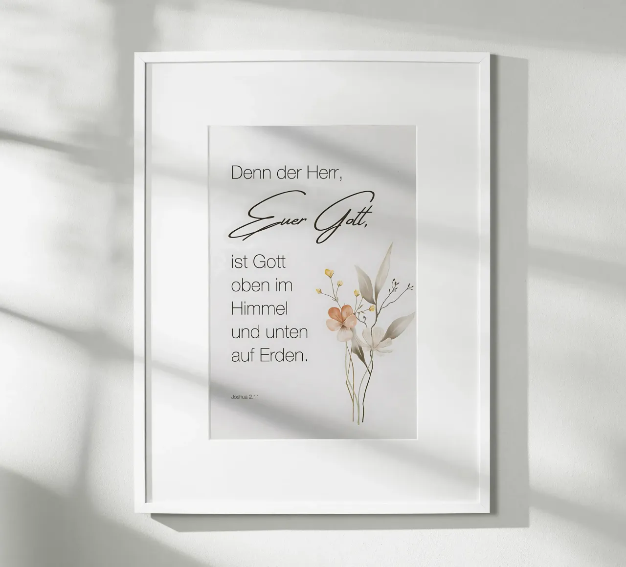 Jozua 2:11 - God in hemel en op aarde poster met kunststof frame van Isabel Hill