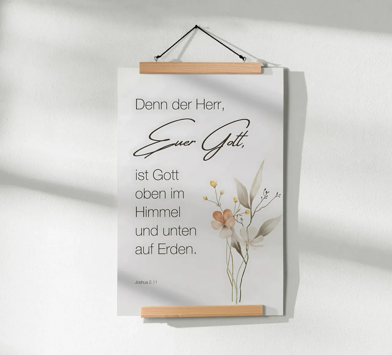 Jozua 2:11 - God in hemel en op aarde poster met kunststof frame van Isabel Hill