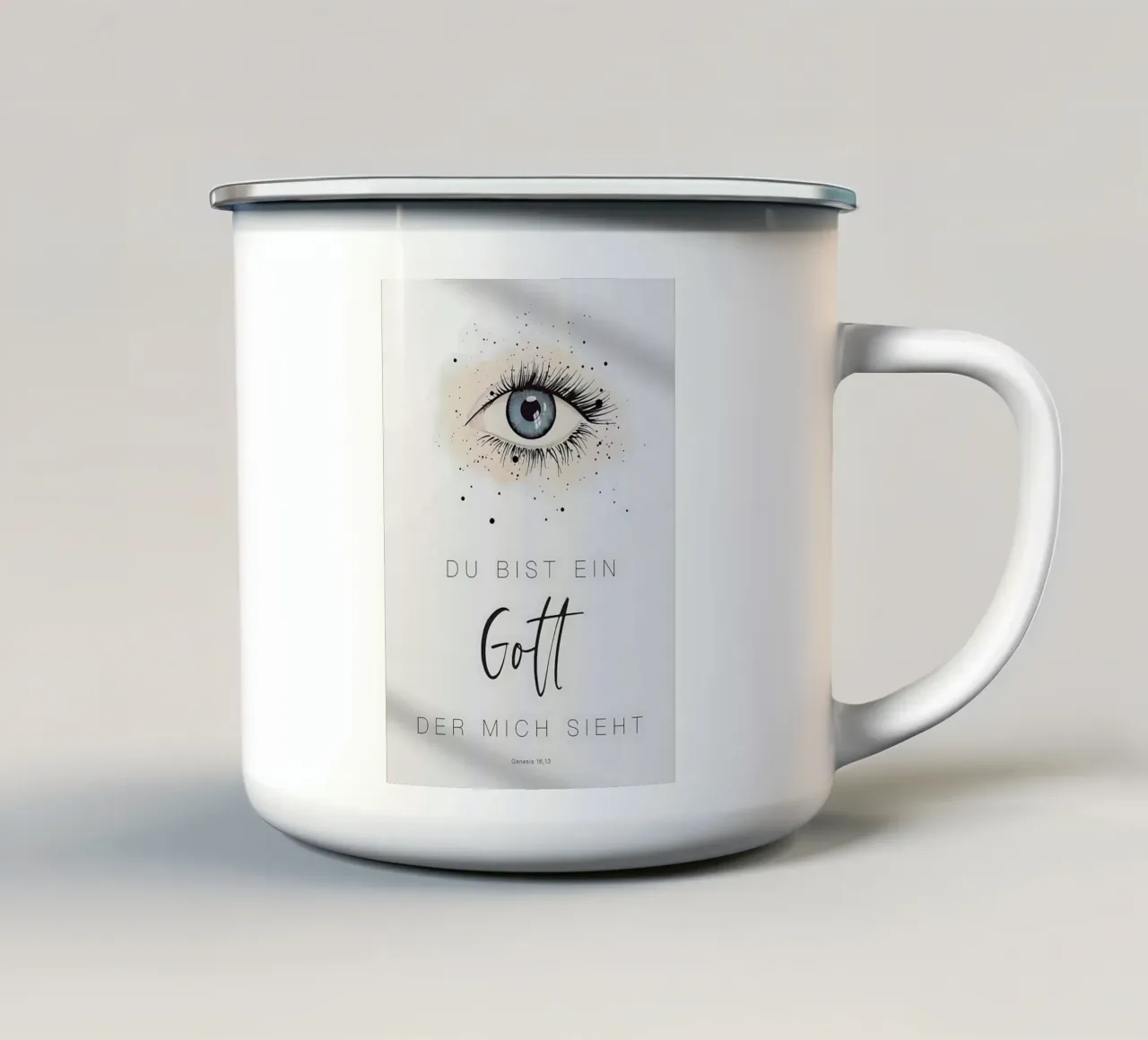 Dio che mi vede - Poster Genesi 16:13 tazza in smalto da Isabel Hill