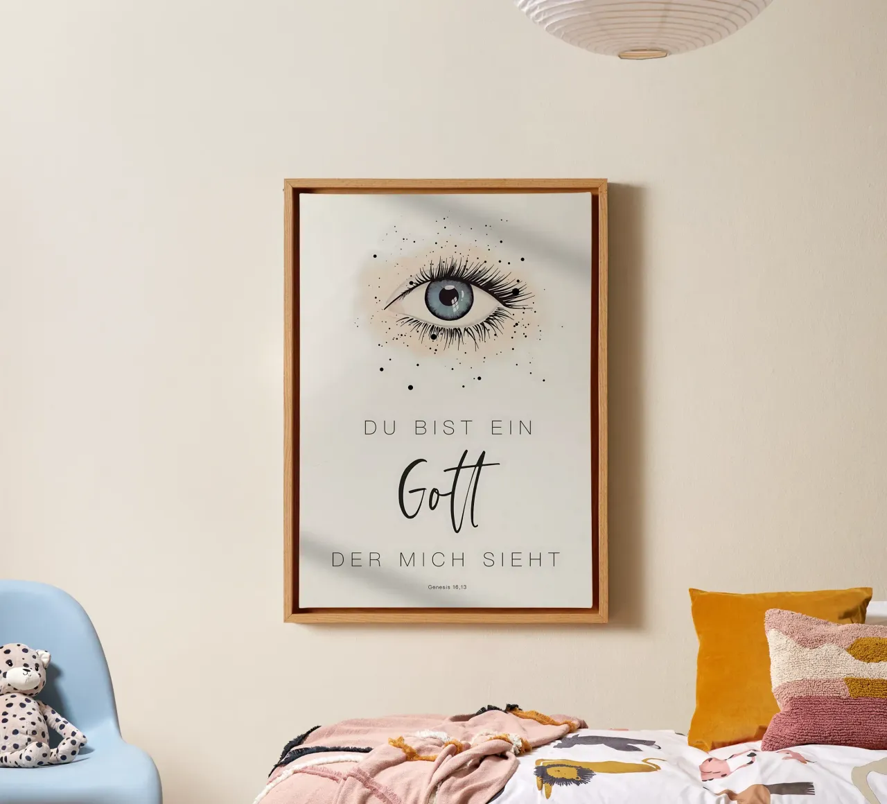 Dio che mi vede - Poster Genesi 16:13 tela con Cornice a cassetta da Isabel Hill