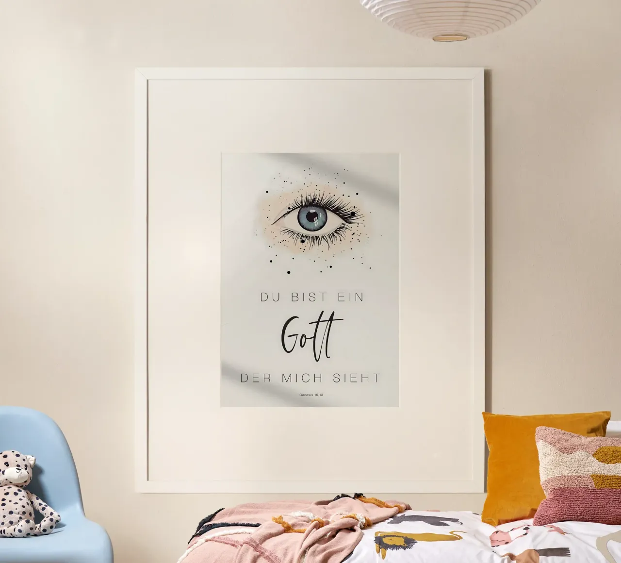 Dio che mi vede - Poster Genesi 16:13 poster con telaio in legno da Isabel Hill