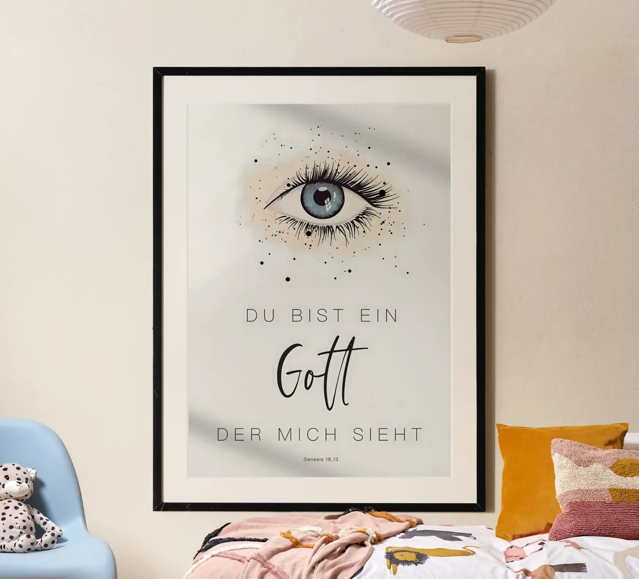 Dio che mi vede - Poster Genesi 16:13 poster con telaio in legno da Isabel Hill