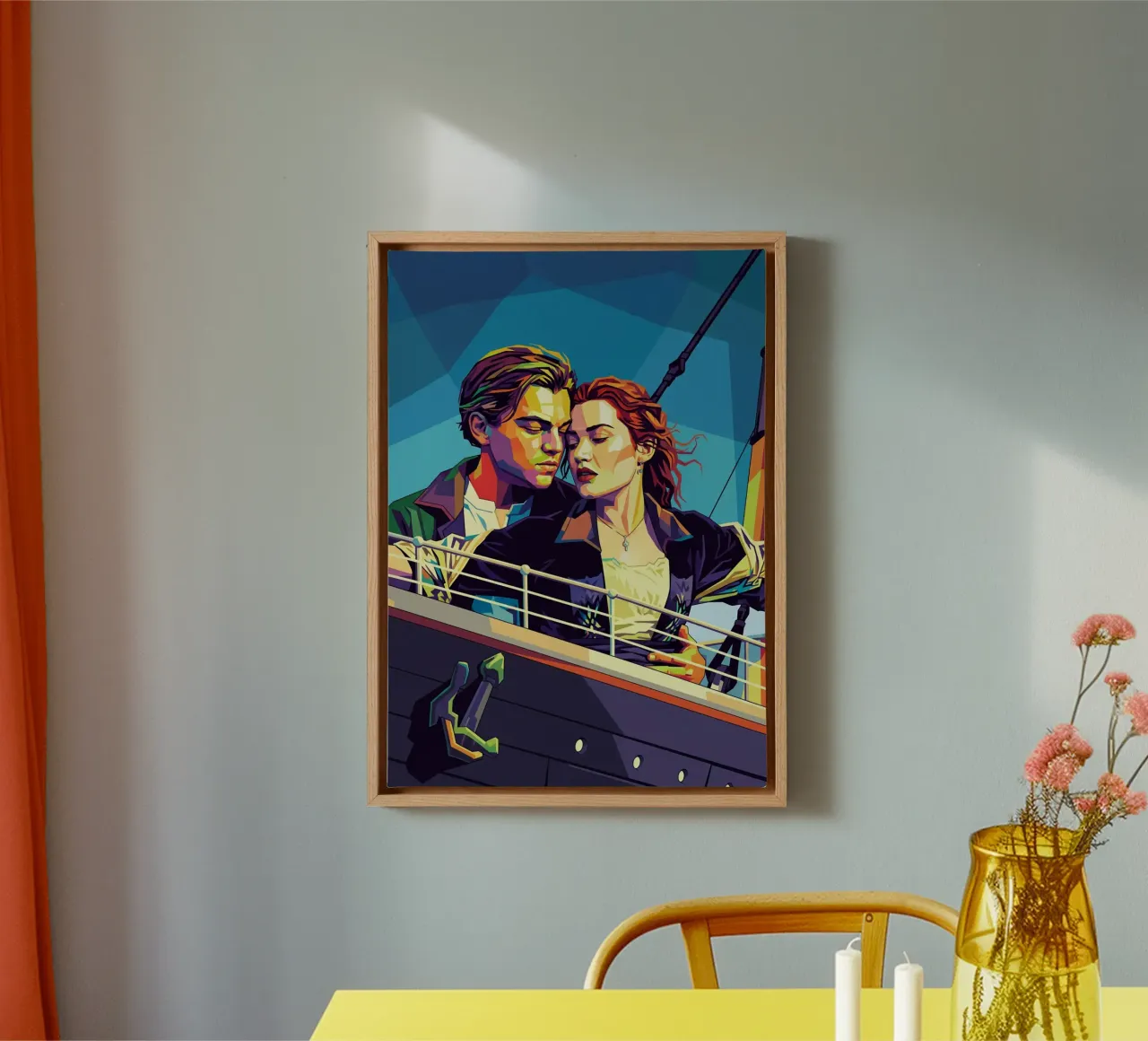 Titanic - Leonardo Dicaprio e Kate Winslet tela con Cornice a cassetta da Hantamrata