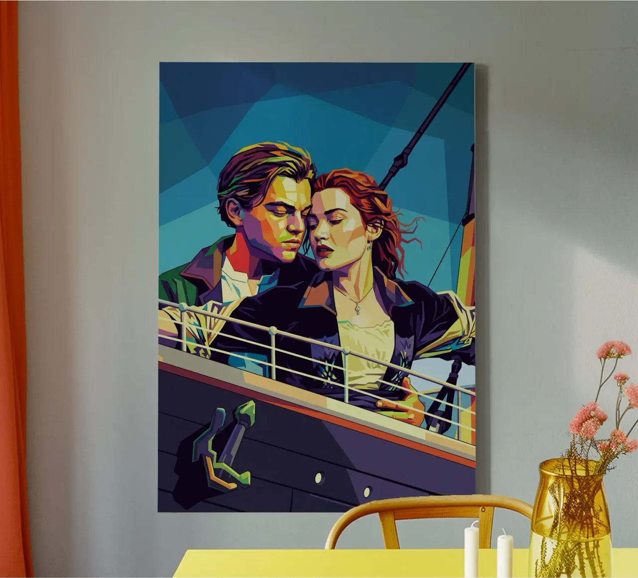 Titanic - Leonardo Dicaprio e Kate Winslet tela con Cornice a cassetta da Hantamrata